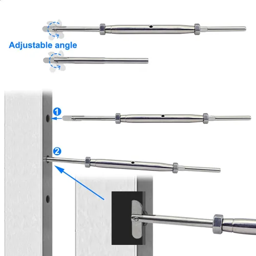 Miniatura 3 de Kit de herramientas de barandilla de cable de acero inoxidable, para sistema de barandilla de cable de 1/8, para postes de metal, kit de tensor