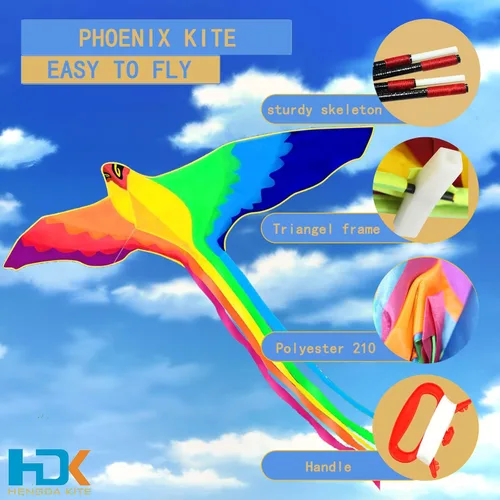 Miniatura 3 de HENGDA KITE Cometa Phoenix, para niños y adultos, fácil de volar, excelente diseño de tela y estructura, las imágenes son hermosas en alta