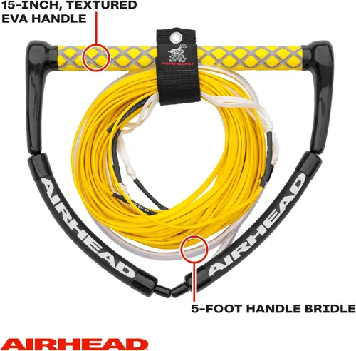 Miniatura 3 de Airhead Dyneema Wakeboard Rope and Handle, No Stretch Tow Rope with EVA Grip, Multi Section Water Ski Wakeboarding Line for Boat Towables, 1,700 lb