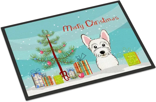 Miniatura 70 de Caroline's Treasures BB1616MAT - Tapete para puerta delantera de árbol de Navidad y sabueso afgano de 18 x 27 pulgadas, para interiores