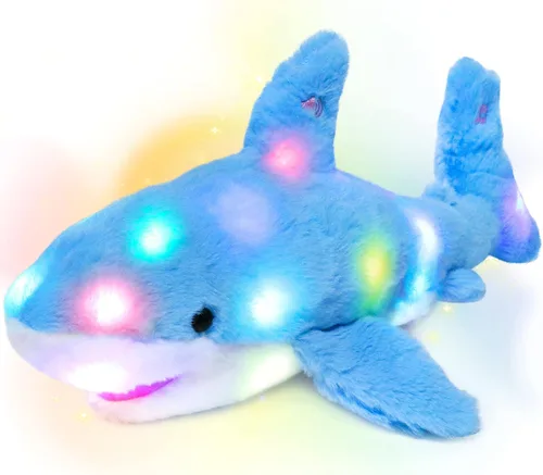 Miniatura 10 de Hopearl Cordero de peluche con luces LED, flexible, con luces de noche que brillan en la oscuridad, para festival, cumpleaños, niños pequeños