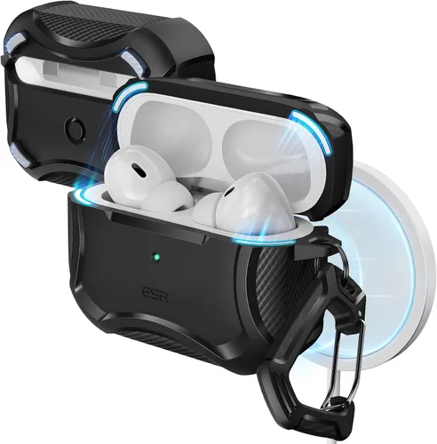 ESR Funda para AirPods Pro 2, compatible con Funda de AirPods Pro de 2ª/1ª generación (2023/2022/2019), compatible con MagSafe, potente protección