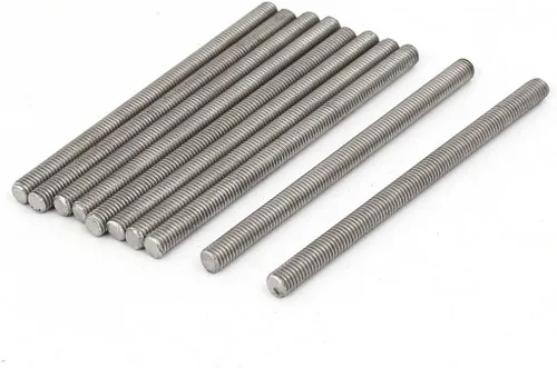 Miniatura 10 de uxcell M3 x 2.362 in 0.020 in Pitch 304 Varillas totalmente roscadas de acero inoxidable barra 10 piezas