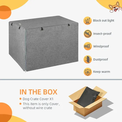 Miniatura 5 de Seiyierr Funda para jaula de perro – Fundas para perrera para jaula de perros de 30 pulgadas, poliéster de doble puerta para jaula de alambre