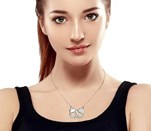 Miniatura 5 de Joyería de motociclista para esposas, collar de bloqueo de trabajo, socios en el crimen colgante de acero inoxidable para mujeres y hombres, 22