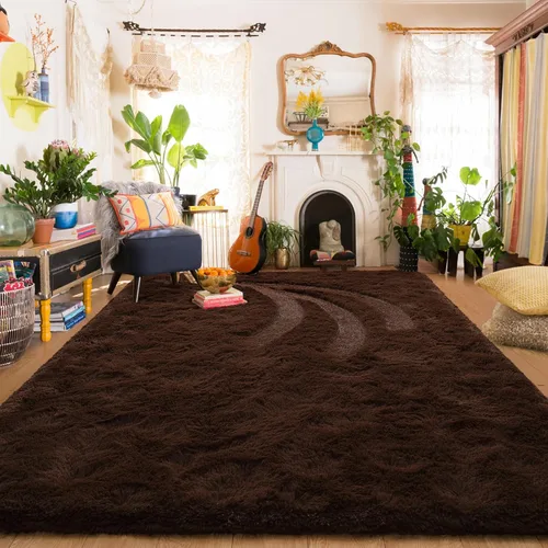 Amearea Alfombra de Área Peluda Esponjosa para Dormitorio de Niñas, Sala de Estar, Extra Suave y Difusas Alfombras Peludas, Antideslizante, Alfombra