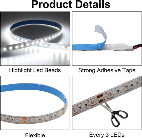 Miniatura 3 de TEKSHINNY Kit de Luces LED Underglow para RV, Tira de Luces LED para Toldo de RV de 12V 16.4 Pies, Iluminación Exterior Impermeable para Parte Blanco