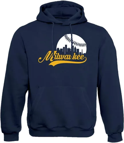 Miniatura 34 de Xtreme Apparrel Cityscape Skyline - Sudadera con capucha para hombre para fanáticos del béisbol