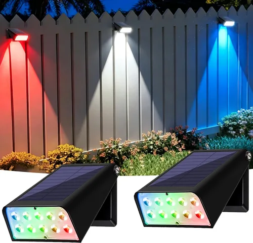 Miniatura 13 de Foco para exteriores alimentado por energía solar, luces de terraza del atardecer al amanecer, 2 modos ajustables de 90°, ideal para ubicación