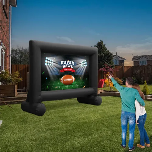 Miniatura 4 de Pantalla inflable de proyector de teatro para exteriores e interiores de 14 pies con soplador integrado, incluye amarres y bolsa de almacenamiento