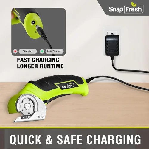 Miniatura 8 de SnapFresh Tijeras Eléctricas Inalámbricas, Cortador de Caja Mini Eléctrico de 4V, Herramienta de Corte de Alfombra y Cartón con Hoja