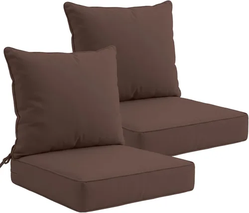 Miniatura 21 de EAGLE PEAK Juego de cojín para asiento profundo de patio al aire libre, 25 x 25 x 5 pulgadas, cojín de respaldo para silla de 2 piezas, juego de 2