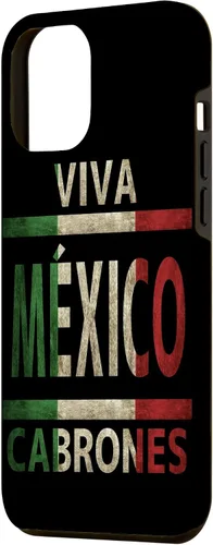 Miniatura 2 de Carcasa para iPhone 12 Pro Max Viva México Cabrones con bandera mexicana