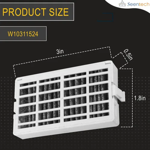 Miniatura 4 de Filtro de aire para refrigerador W10311524 de Seentech - Compatible con refrigeradores Whirlpool, Kenmore - Reemplaza: AIR1, 2319308, W10335147