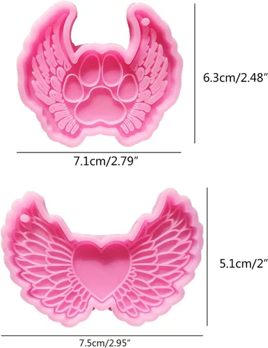 Llavero de ala de ángel, molde decorativo de resina epoxi con agujero, llavero colgante, moldes para llavero para fundición de resina