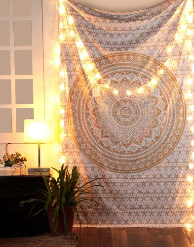 Miniatura 15 de RAJRANG - Tapiz con mandala para dormitorio y sala de estar, bohemio, para colgar en la pared, tapices de algodón