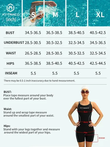 Miniatura 6 de ATTRACO Traje de baño deportivo de una pieza para mujer, traje de baño competitivo