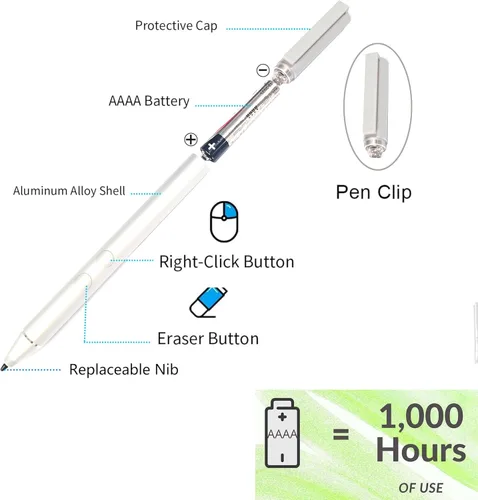 Miniatura 6 de Lápiz digital genuino para portátiles HP Envy/Spectre serie 2 en 1, compatible con MPP con sensibilidad a la presión, compatible con HP Active Pen