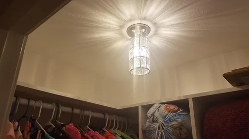 Miniatura 7 de Paquete de 2 lámparas colgantes de isla de cocina de 5 pulgadas, lámpara colgante moderna con acabado de níquel cepillado con pantalla de cristal
