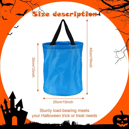 Miniatura 4 de Shappy 2 bolsas de dulces de Halloween con luz LED, para dulce o truco, cubo de dulces de Halloween, multiusos, reutilizable, para suministros