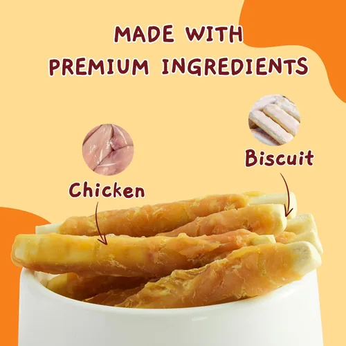 Miniatura 2 de Jungle Calling Galletas de pollo para perros, golosinas masticables suaves sin cuero crudo para recompensas de entrenamiento, 10.6 onzas