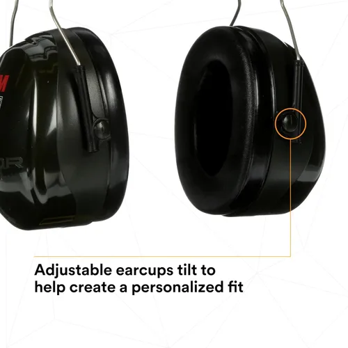 Miniatura 4 de 3M PELTOR Orejeras Optime 101 de protección auditiva, sobre la cabeza, H7A, 25 dB NRR, auriculares ajustables, compatibles con E-A-Rfit, acero