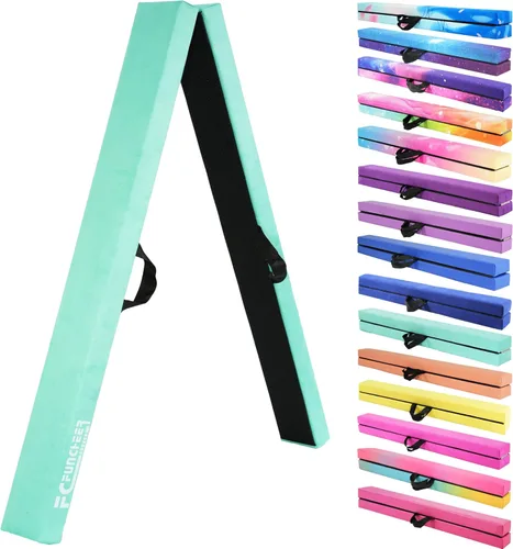 Miniatura 18 de FC FUNCHEER - Viga de equilibrio plegable, viga de suelo para gimnasia, equipo de gimnasia para niños, base de madera, fondo antideslizante y bolsa