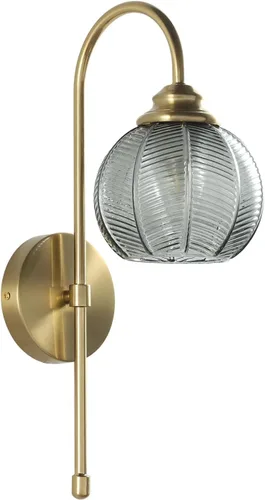 Miniatura 10 de KCO Lighting - Lámpara de pared vintage con globo de vidrio verde y brazo de latón cepillado - Aplique de globo grande, acabado dorado - Lámpara