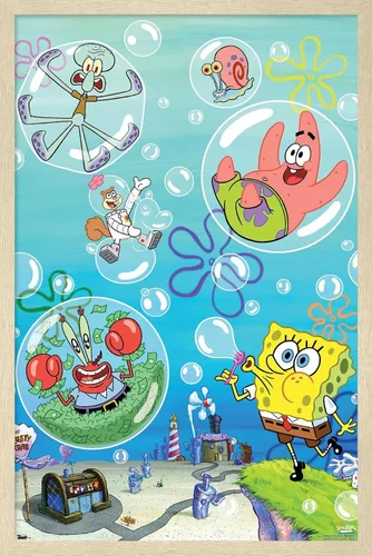 Miniatura 17 de Trends International Nickelodeon Spongebob Squarepants - Póster de burbujas de pared, 14.725 x 22.375 pulgadas, versión con marco de madera tipo