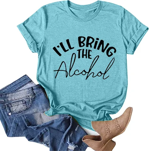 Miniatura 5 de Camiseta de verano para mujer, manga corta, casual, con gráficos, sexy, cuello redondo, manga corta, divertida, para vacaciones