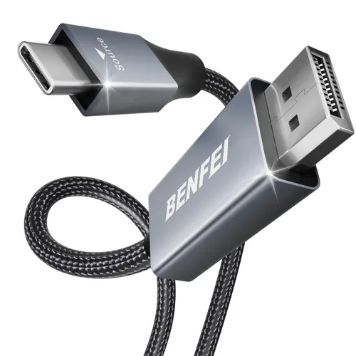 BENFEI Cable USB-C a DisplayPort de 10 pies (8K a 60Hz 4K a 144 Hz), cable USB tipo C a DisplayPort [compatible con Thunderbolt 3/4/5] con iPhone 15