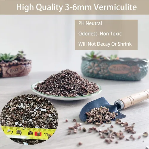 Miniatura 2 de Vermiculita gruesa natural de 2 cuartos para plantas, mezcla mineral orgánica para macetas, hidroponía, terrarios, orquídeas, hongos o hábitats