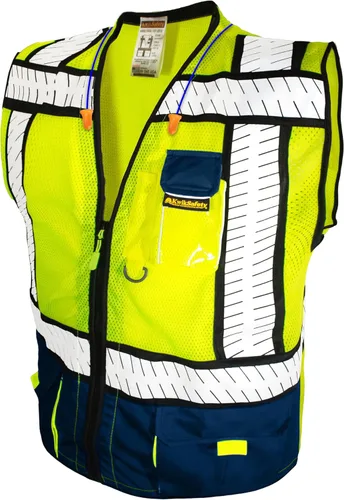 KwikSafety - Chaleco de seguridad SHERIFF & SPECIALIST [Bolsillos de uso múltiple] Chaleco reflectante Clase 2 ANSI OSHA para hombres