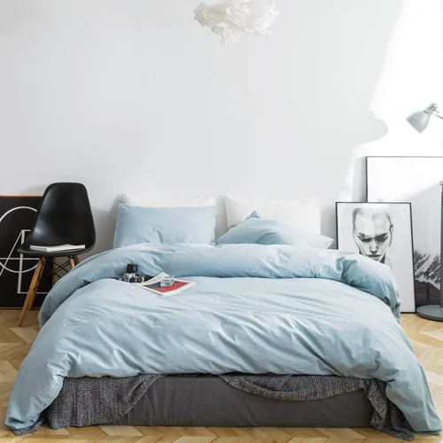 Miniatura 10 de SUSYBAO - Cobertor tipo duvet de 3 piezas, 100% de algodón natural, tamaño Queen, 1 cobertor con 2 fundas para almohada, calidad de lujo, ultra