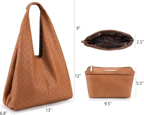 Miniatura 4 de Montana West Bolsos Hobo para mujer Bolsos de hombro holgados y bolsos