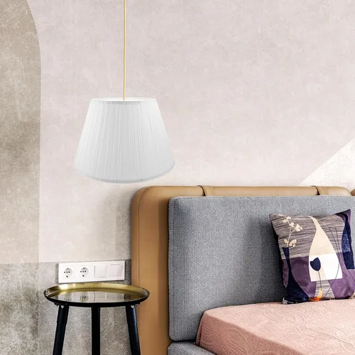 Miniatura 9 de Pantalla de lámpara de mesa, pantalla plisada blanca, tamaño mediano, de lino, para lámpara de mesa y de pie, repuesto de pantalla para el hogar