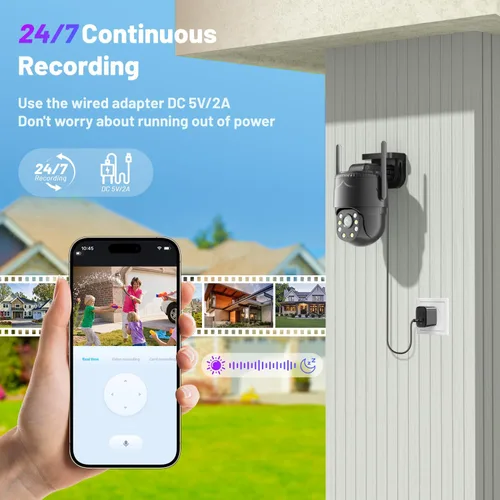 Miniatura 2 de KKB Cámara de Seguridad Celular 4G LTE, Cámaras de Seguridad sin WiFi, Grabación 24/7, Cámara Celular Cableada Interior/Exterior Tarjeta SIM Blanco