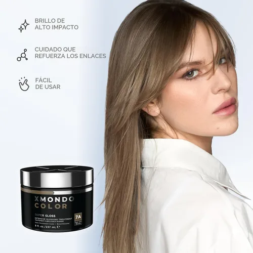 Miniatura 4 de XMONDO Color Dark Ash Blonde - Máscara de depósito de color rubio ceniza y tinte semipermanente para el cabello, súper brillante, impregnado