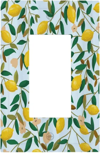 Miniatura 104 de Cubierta de interruptor de luz de 3 cuadrillas con diseño de flores azules púrpuras, cubierta de placa de pared de triple palanca, arbustos florales