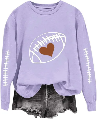 Miniatura 30 de Women's Oversized Sweatshirt, Long Sleeve Sweatshirts Crewneck Printed Pullover Tops, S-3XL