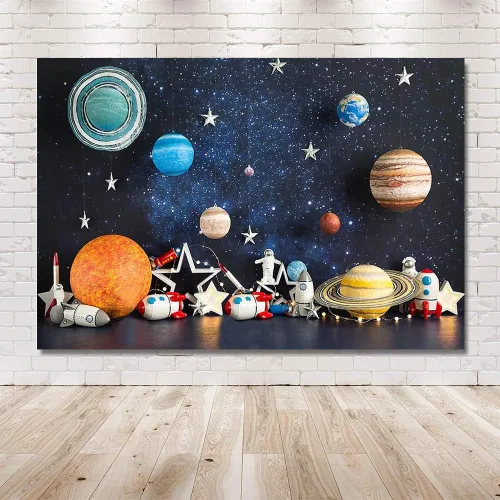 Miniatura 5 de MEHOFOND Fondo de fotografía del espacio exterior de 7 x 5 pies, universo, planeta, estrella, galaxia, astronauta, cohete, decoración de fiesta