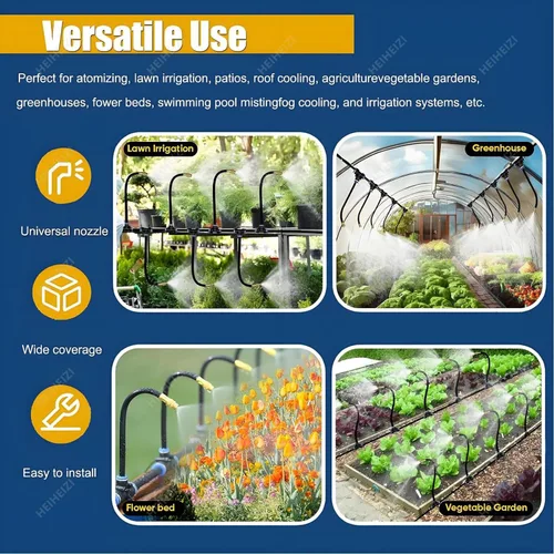 Miniatura 7 de New Quick Connector Drip Irrigation Kits,Automatic Irrigation System with 360-degree Bending Dropper,Adjustable atomizing Copper Nozzle for Watering