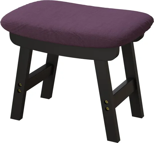 Miniatura 13 de viewcare Reposapiés otomano pequeño, taburete negro - Taburete de pie de madera para sala de estar, dormitorio y cocina