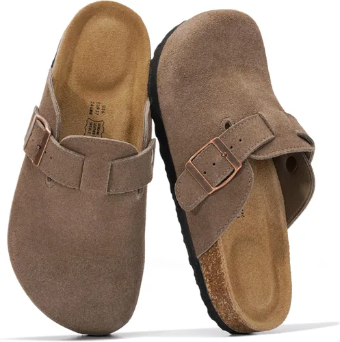 Miniatura 18 de Project Cloud Benton - Zuecos con plantilla de cuero genuino para mujer, pantuflas de espuma viscoelástica con soporte de arco, sandalias de moda