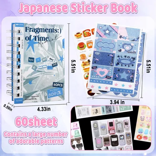 Miniatura 6 de Calcomanías coreanas para tarjetas fotográficas kpop, 3500 para decoración de libros, estéticas, purpurina, mariposa, amor, cinta, flor, alfabeto