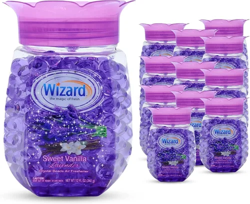 Miniatura 8 de WIZARD - Perlas de gel eliminadoras de olores, 12 onzas, paquete de 12 ambientadores para baño. Habitaciones, por áreas y ambientadores