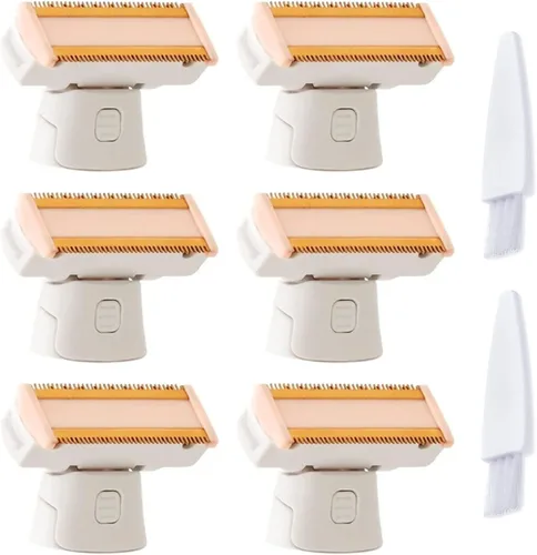 Miniatura 10 de 2 cabezales de repuesto LinMei Nu Shaver compatibles con Finishtouch Flawless Women Nu Razor con bolsa, 2 cepillos de limpieza Hoja de afeitar Nu