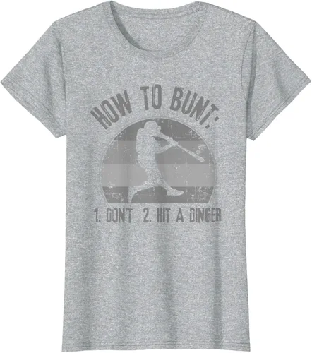 Miniatura 35 de Cómo Bunt Don't Hit A Dinger - Camiseta divertida de béisbol y sóftbol, Negro, S
