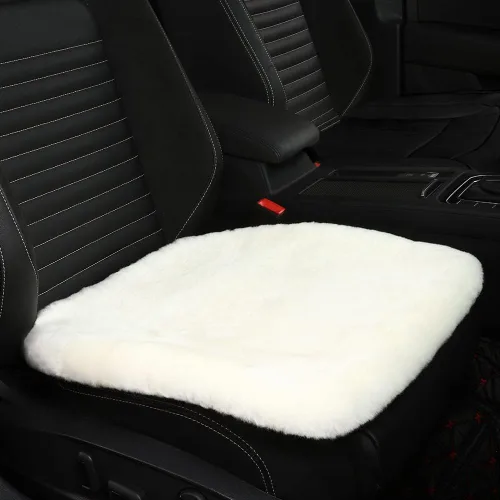 Miniatura 9 de IRIWOOL Almohadilla de asiento de piel de oveja auténtica, funda de asiento de lana suave australiana, transpirable y absorbente del sudor, cómoda