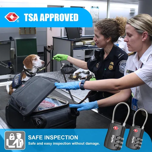 Miniatura 2 de Candados de equipaje TSA, cerradura de equipaje aprobada por la TSA de Diyife Cerradura de combinación de 3 dígitos reconfigurable, 2 piezas, negro